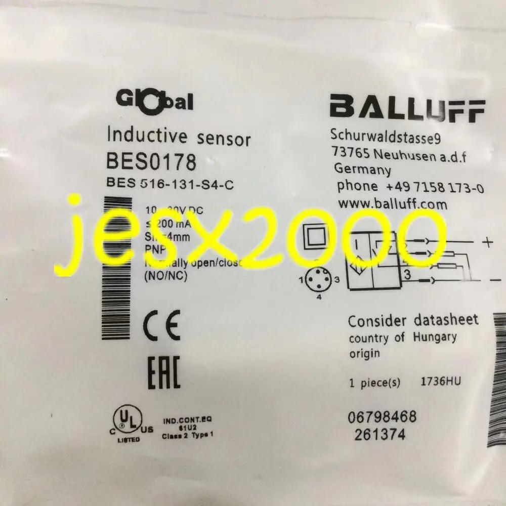 

1 шт. новый датчик BES0178 BES 516-131-S4-C # YX