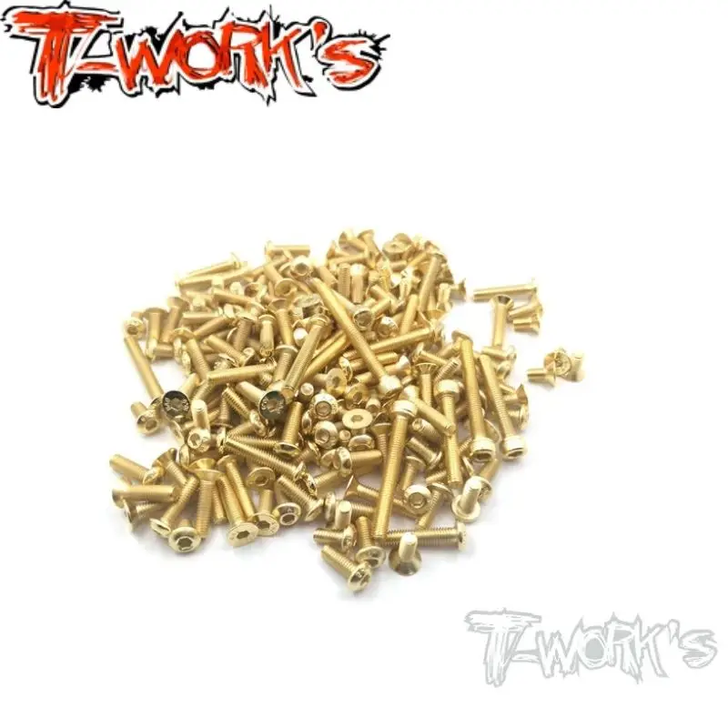 Set Di Viti In Acciaio Placcato Oro Gss-Optima Originale T Works 98 Pezzi. (Per Kyosho Optima) Parte Rc
