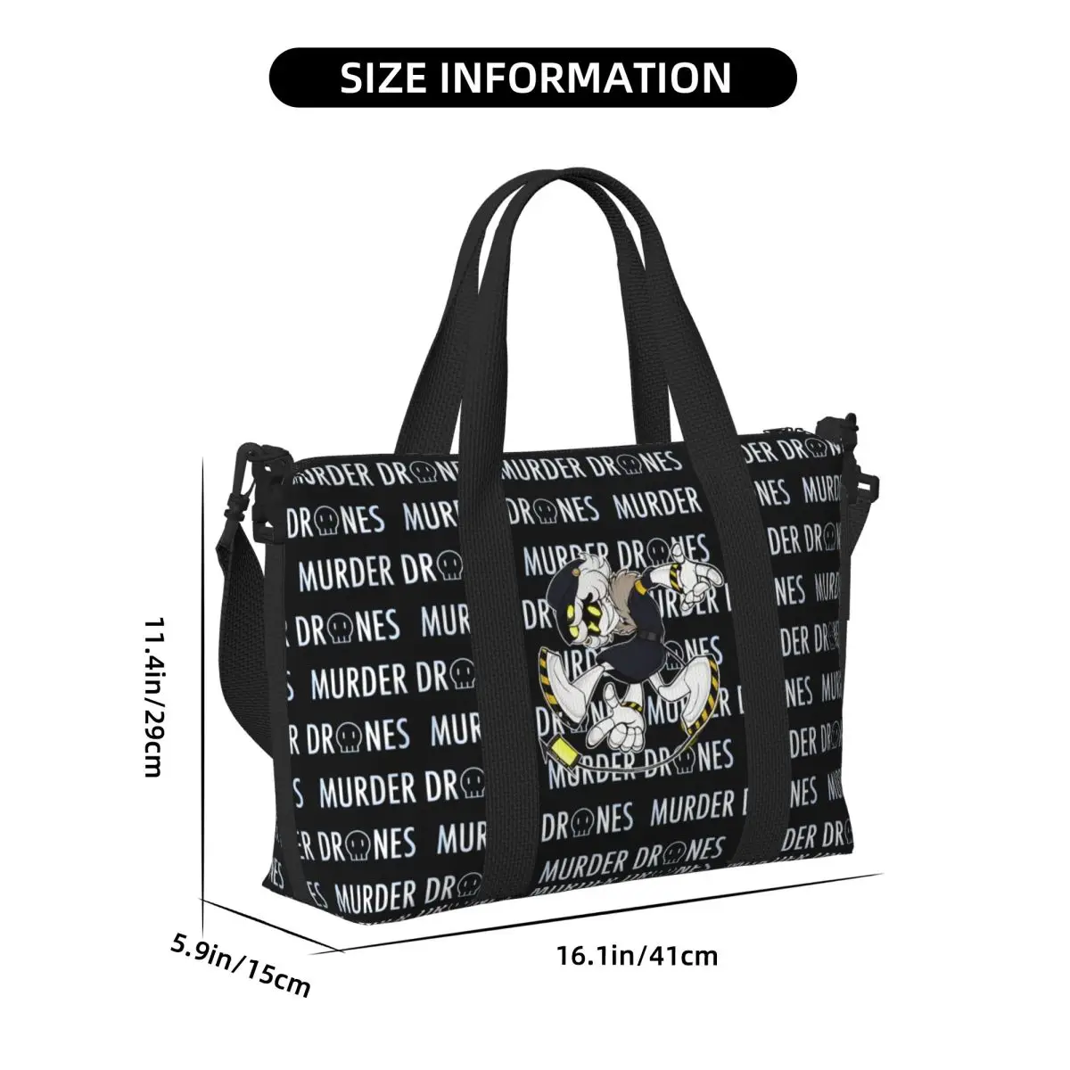 Movies Murder Drones Anime Tote Bag Women Large Capacity Games Beach Gym Shoulder Travel Bag