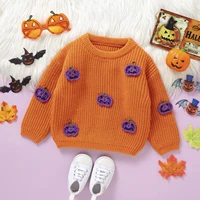Ma&Baby 6M-3Y Halloween Newborn Infant Toddler Baby Girl Boy Sweaters Pumpkin Embroidery Knit Warm Pullover Fall Costumes 4