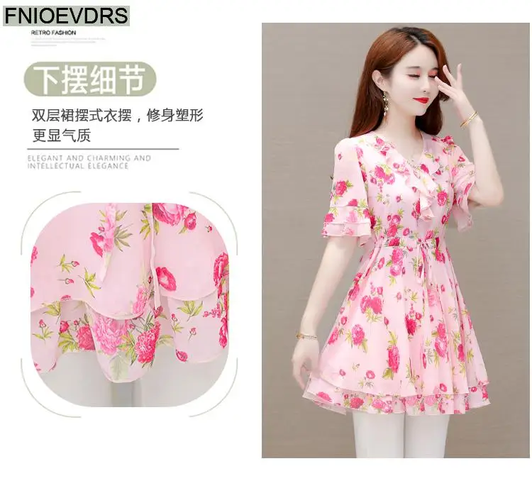 M-5XL 2023 Clothes Clothes Women European Style Elegant Basic Shirt Floral Print Retro Ruffles Belly Tunic Peplum Top Blouses