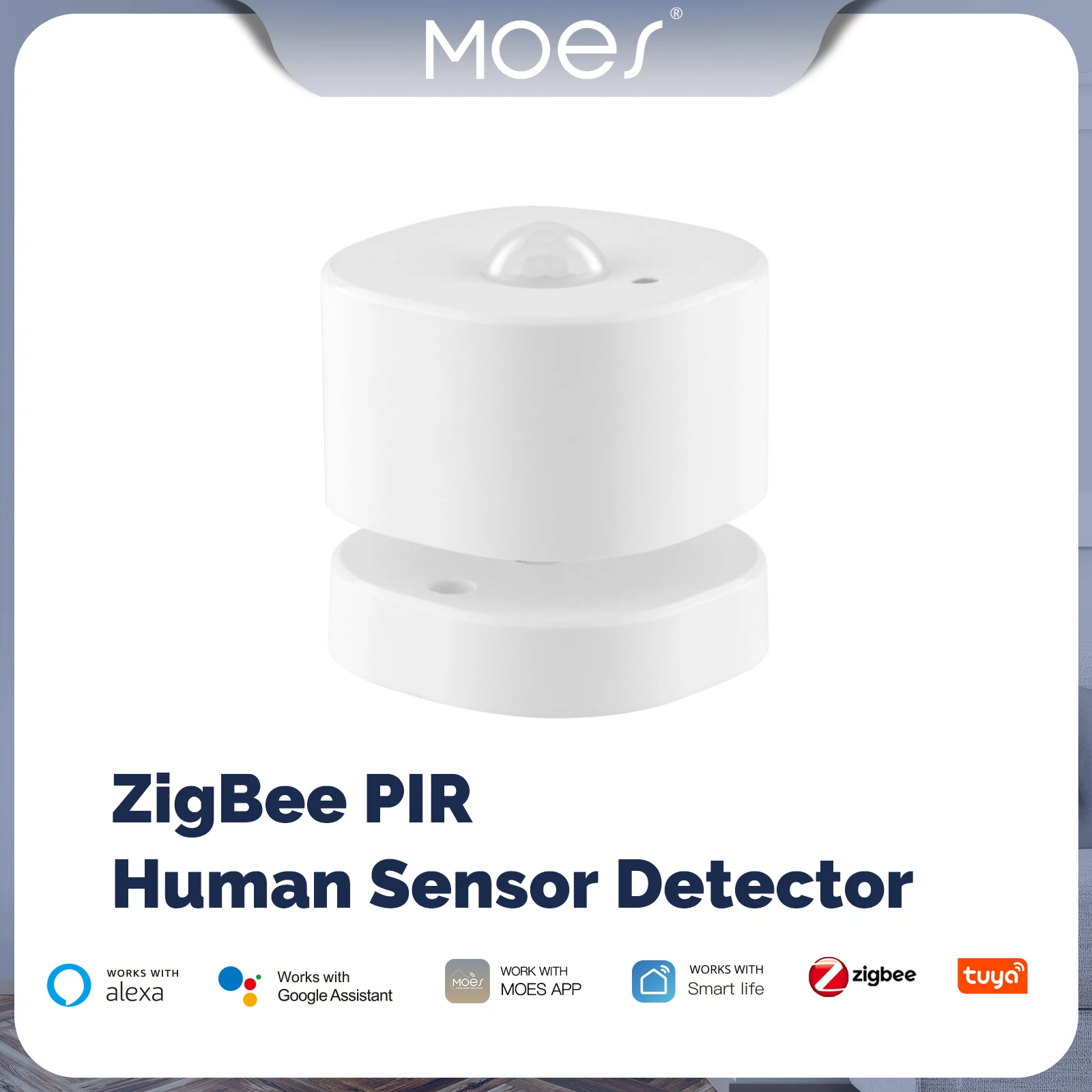 

MOES ZigBee PIR Motion Sensor，Human Body Sensing Device，Alarm Device For Intelligent Home Linkage, Remote Control By Tuya App