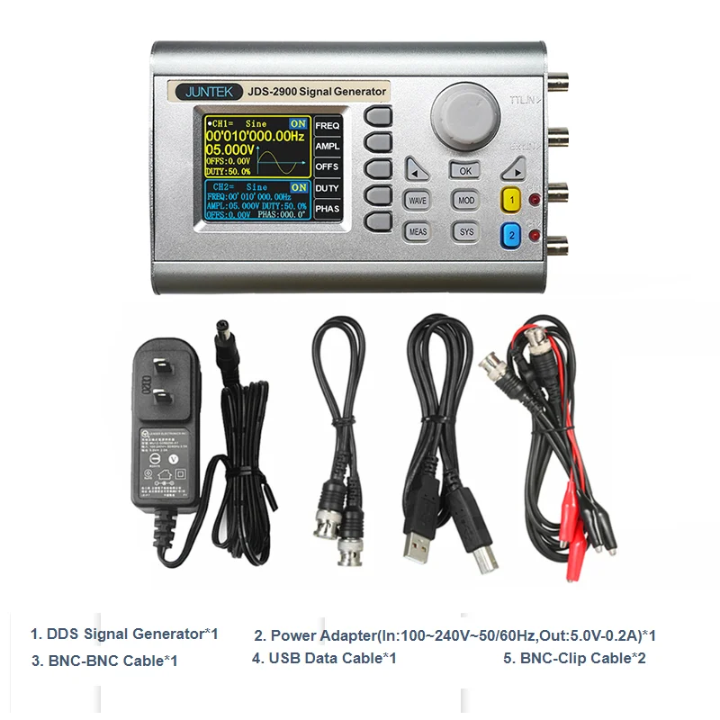 JDS2900 15/30/40/50/60MHZ Multiple Function Signal Generator Pulse Generator  Sweep  Counter Dual-Channel DDS Frequency Meter 6