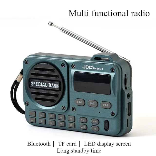 Portable Bluetooth Radio with Full Frequency Band and Full Channel Functions Card Insertion Radio with Automatic Channel Search