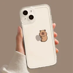 Adorable Cartoon Capybara Transparent Phone Case Cover - iPhone XR (Style 1)
