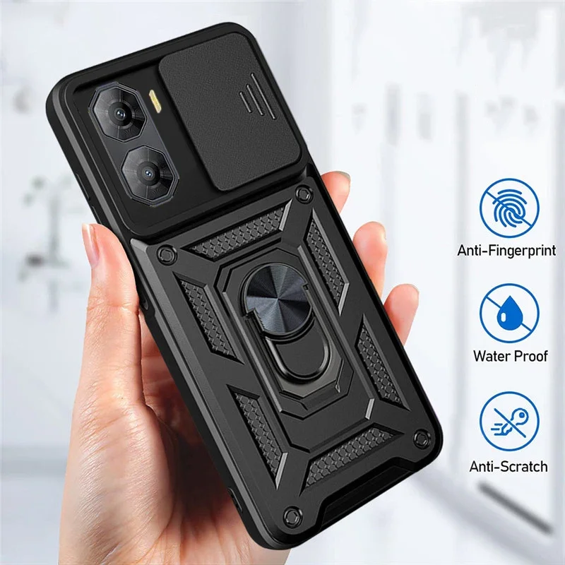 Slide Camera Lens Protector Armor Case with Military Grade Bumpers and Ring Cover