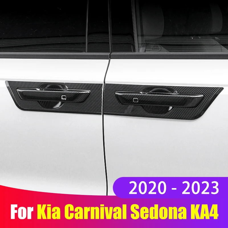 

Car ABS Carbon Fiber Trim Door Handles Bowl Cover Protection Sticker For Kia Carnival Sedona KA4 2020 2021 2022 2023 Accessories