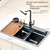 Nano Stainless Steel Kitchen Sink Thickened Large Single slot Embossed Multifunctional Sinks Household Undermount Basin 3