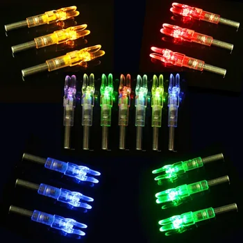 Di alta Qualità 3 pz Caccia Tiro Automaticamente Luminoso Illuminato Arco LED Incandescente Freccia Nock Coda Misura 6.2mm Freccia Albero