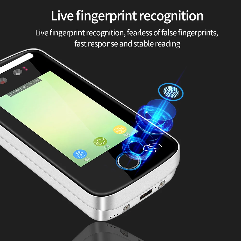 Tuya App Wifi AI Dynamic Face Recognition Reader Attendance Terminal 5000face TCP IP 5-inch Screen 125KHz IP54 Waterproof Zinc face recognition access control system