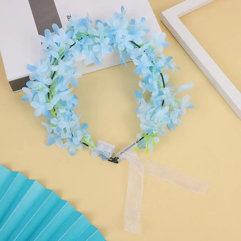 

Светодиодная гирлянда, светодиодная Цветочная повязка на голову для женщин и девушек, легкая цветочная гирлянда, аксессуары для волос с яркими особенностями для вечеринок