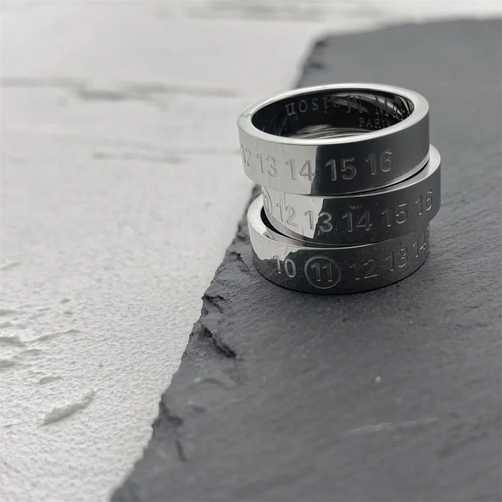 

Персонализированное кольцо Pyc 21ss из титановой стали с цифровой гравировкой, Универсальное кольцо, мужские и женские пары, модные украшения в стиле панк