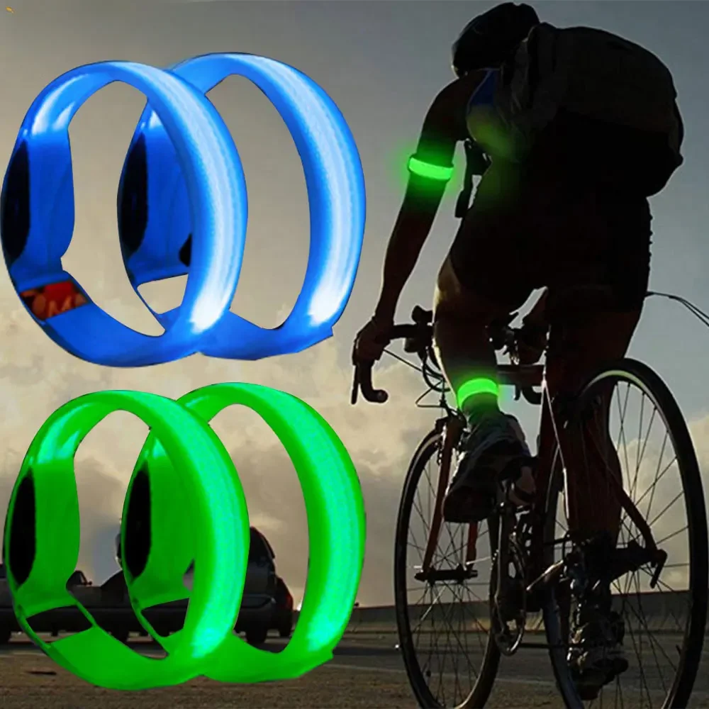 Outdoor Sports Night Running Armband LED Light USB Charging Harness Arm Leg Warning Wristband Bike Bicy led running armband