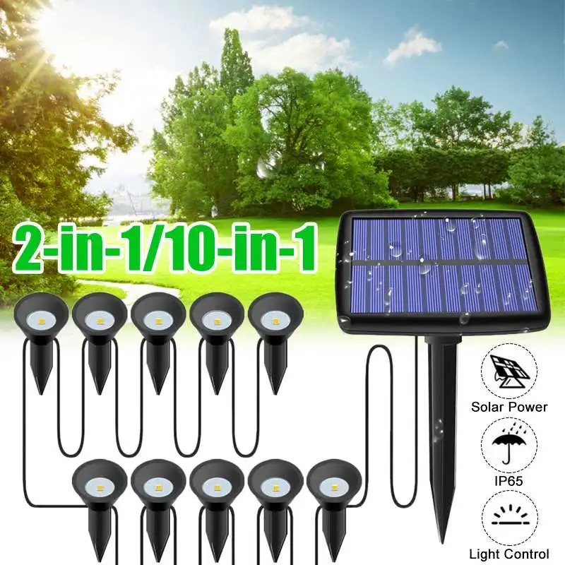 

New Style 10pcs Garden Lawn Solar Powered Outdoor LED Spike Light Path Landscape Waterproof IP65 Mini Solar Flood Lawn Lamp