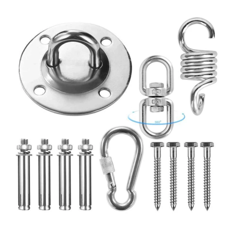 Swing Suspension Hardware,Suspension Ceiling Hook, 360° Rotating Heavy Hook,For Porch Chair Yoga Hammock Gym Swing,Etc 2