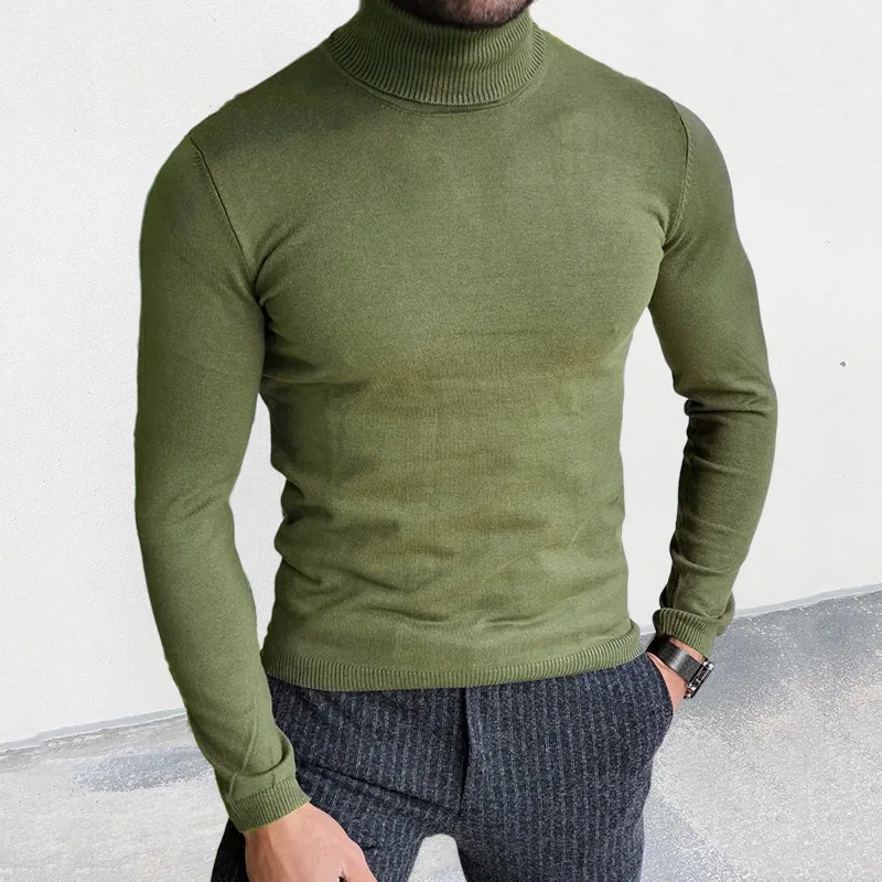 Men's Knitwear 2023 Autumn And Winter New Turtleneck Knitwear Slim-Fit Pullover Base Sweater