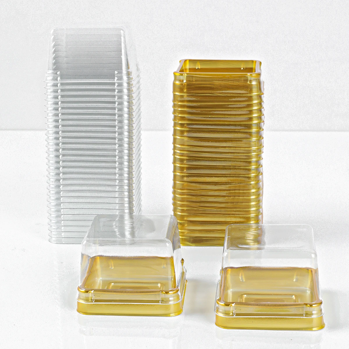 Cake Box 50pcs Transparent Cake Box Container Transparent Cupcake Dome Pastry Baking Packaging Boxes Wedding Party Supplies Gifts Decor