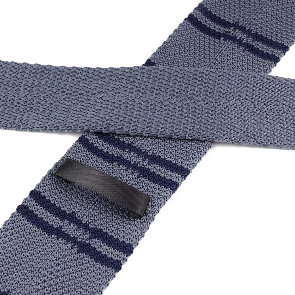 Men's Embroidered Striped Knit Slim Necktie – Stylish Designer Cravat