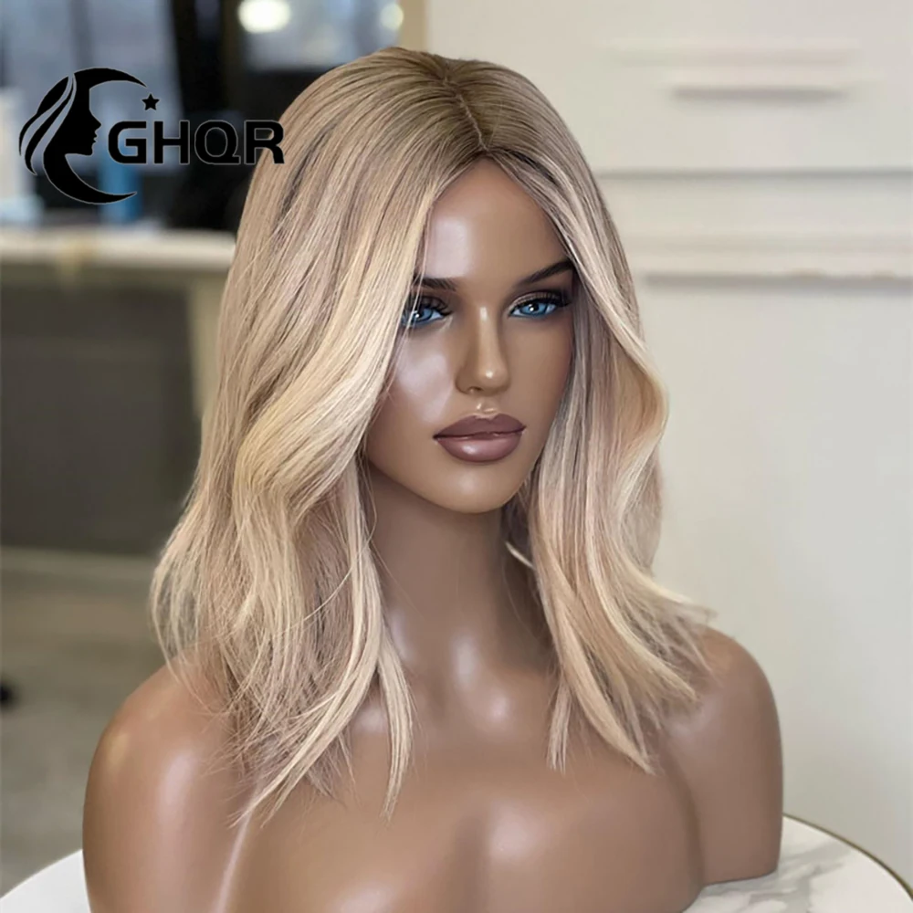 Human Hair Lace Frontal Wig Highlight Ash Blonde360 full Hd Transparent lace13x4 Brazilian hair pre plucked natural wave colored