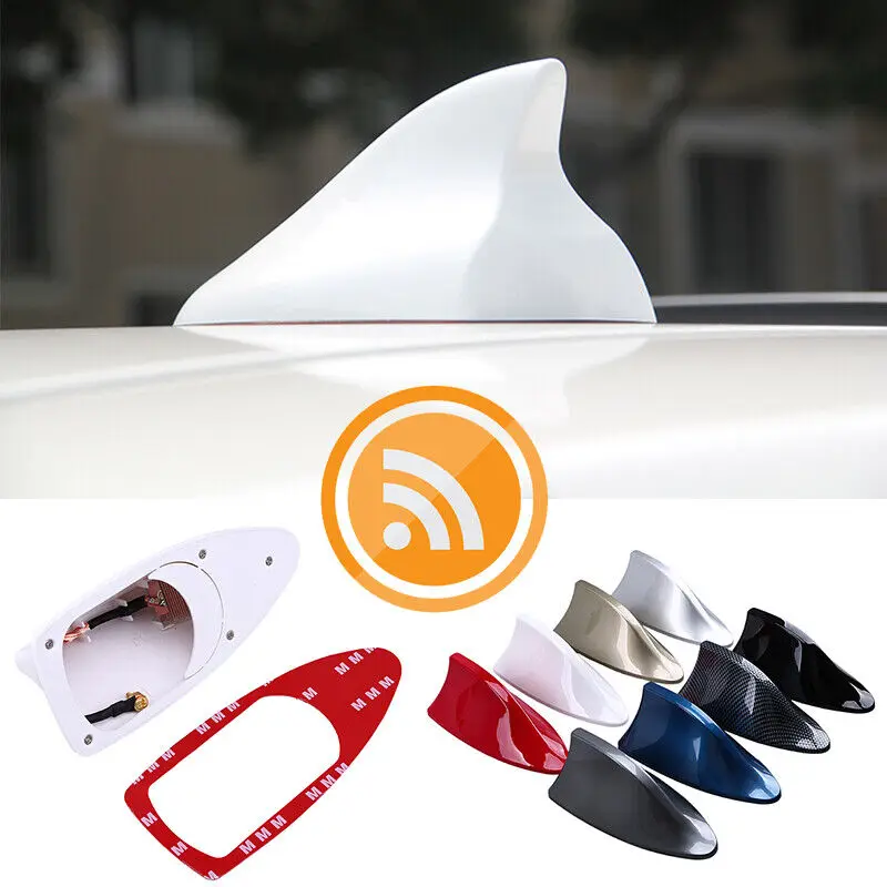 

A Shark Fin Roof Car Antenna Radio FM/AM Antena Radio Universal Adhesive