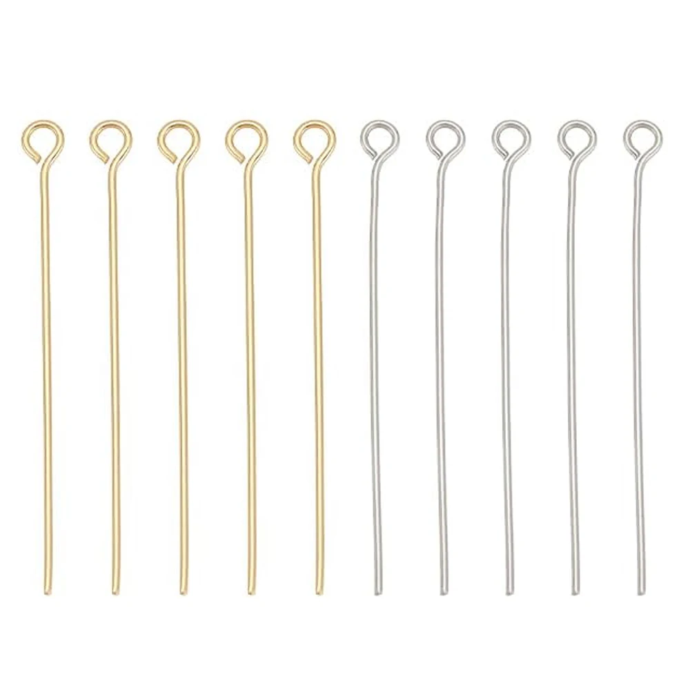 100pcs 20/30/40mm Edelstahl Flach kopfs tifte Kugel auge Kopfnadeln für DIY Ohrringe Perlen Schmuck herstellung liefert Zubehör – Detail 4