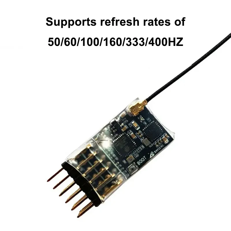 Vue arrière du récepteur ELRS 2.4G 5CH PWM BAYCK BK-2.4G-5CH avec étiquette