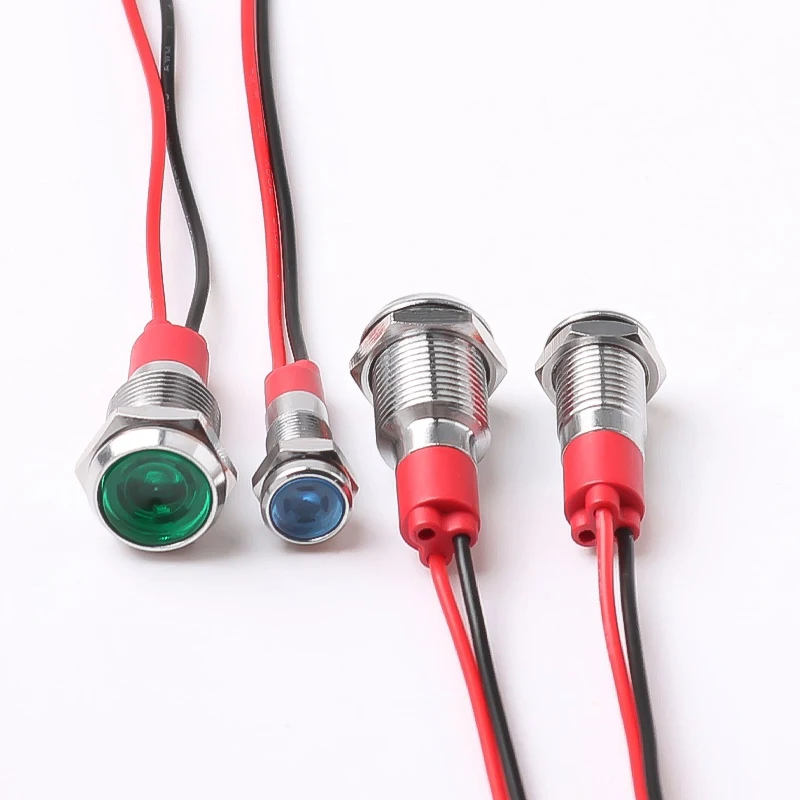 รูปสินค้า ไฟ LED โลหะทนทาน ขนาด 6-12 มม. สีสดใส สายกันน้ำ