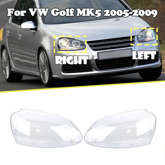 Für VW Golf 5 2006 2007 2008 2009 2010 2011 Autozubehör  Scheinwerferabdeckung Objektiv Lamphsade Transparenter Scheinwerfer