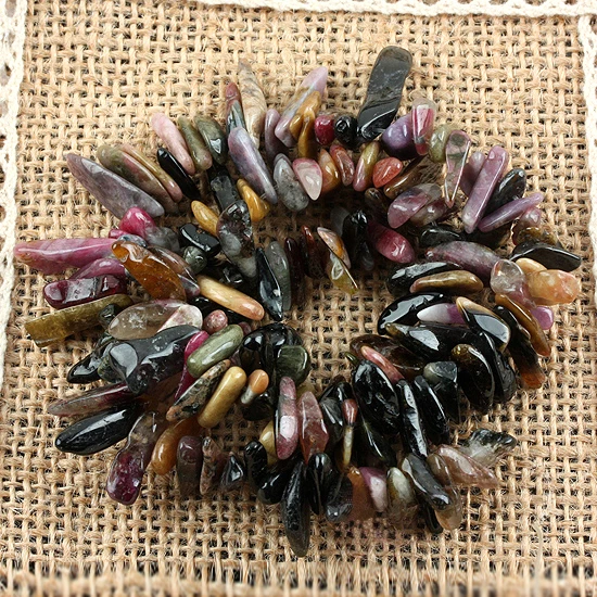 

15.5" Natural Tourmaline Tumbled Chip Stones Loose Spacer Beads For Jewelry Making DIY Necklace Bracelet Accessories