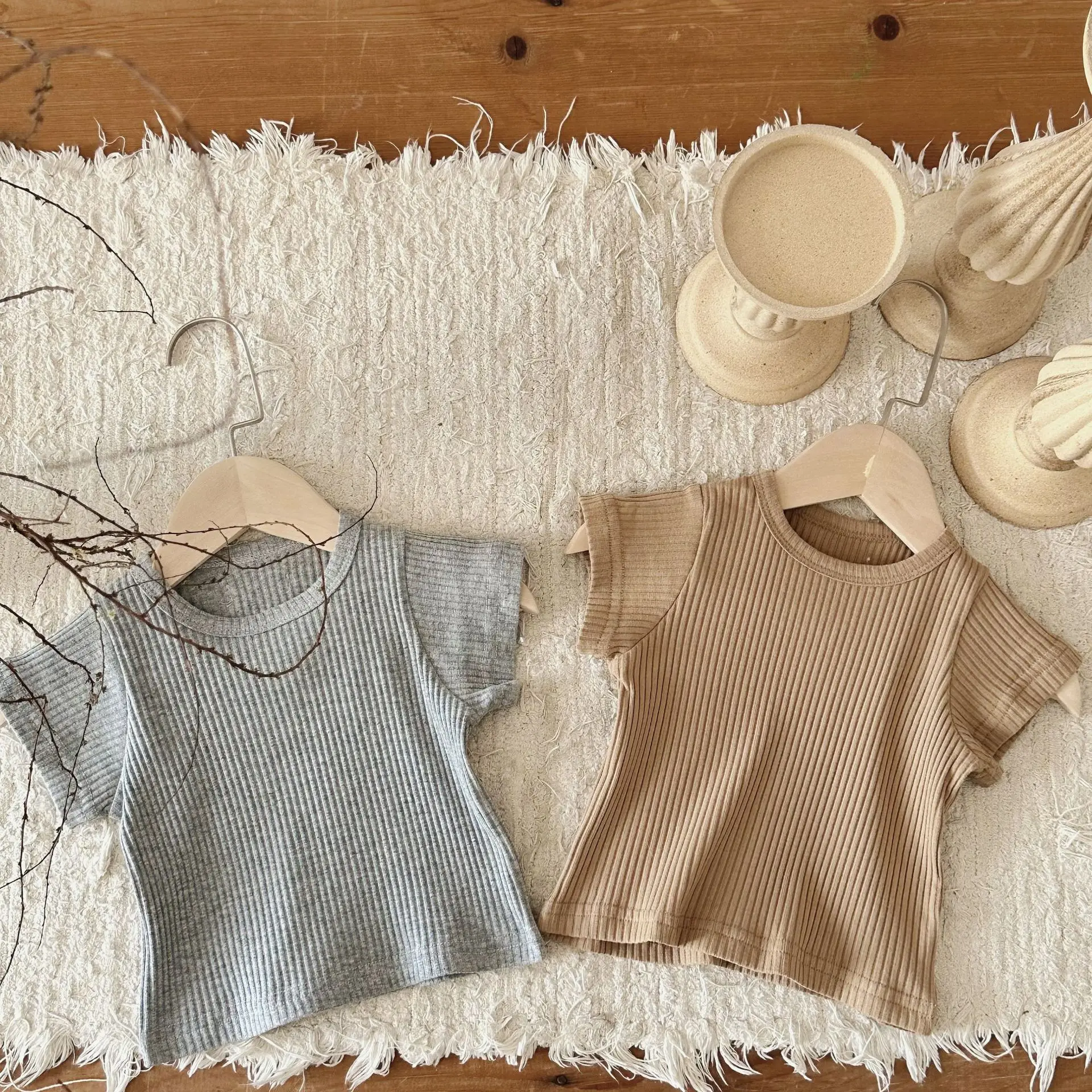 Summer New Baby Short Sleeve T Shirts Cotton Infant Boy Solid Versatile Tees Toddler Girl O-neck Ribbed Bottoming Tops