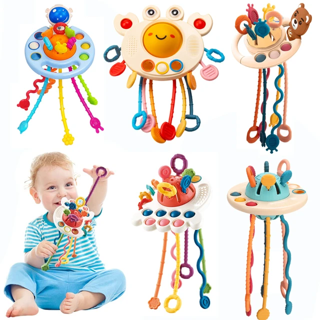 Baby Montessori Toys Pull String Sensory Toys Baby 6 12 Months Silicone  Develop Teething Activity Toys for Kids Educational Toys - AliExpress