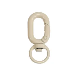 Colorful Metal Lobster Claw Clasps with Swivel Lanyards and Key Rings for DIY Bag and Keychain Accessories, Set of 5 (Milk Tea)