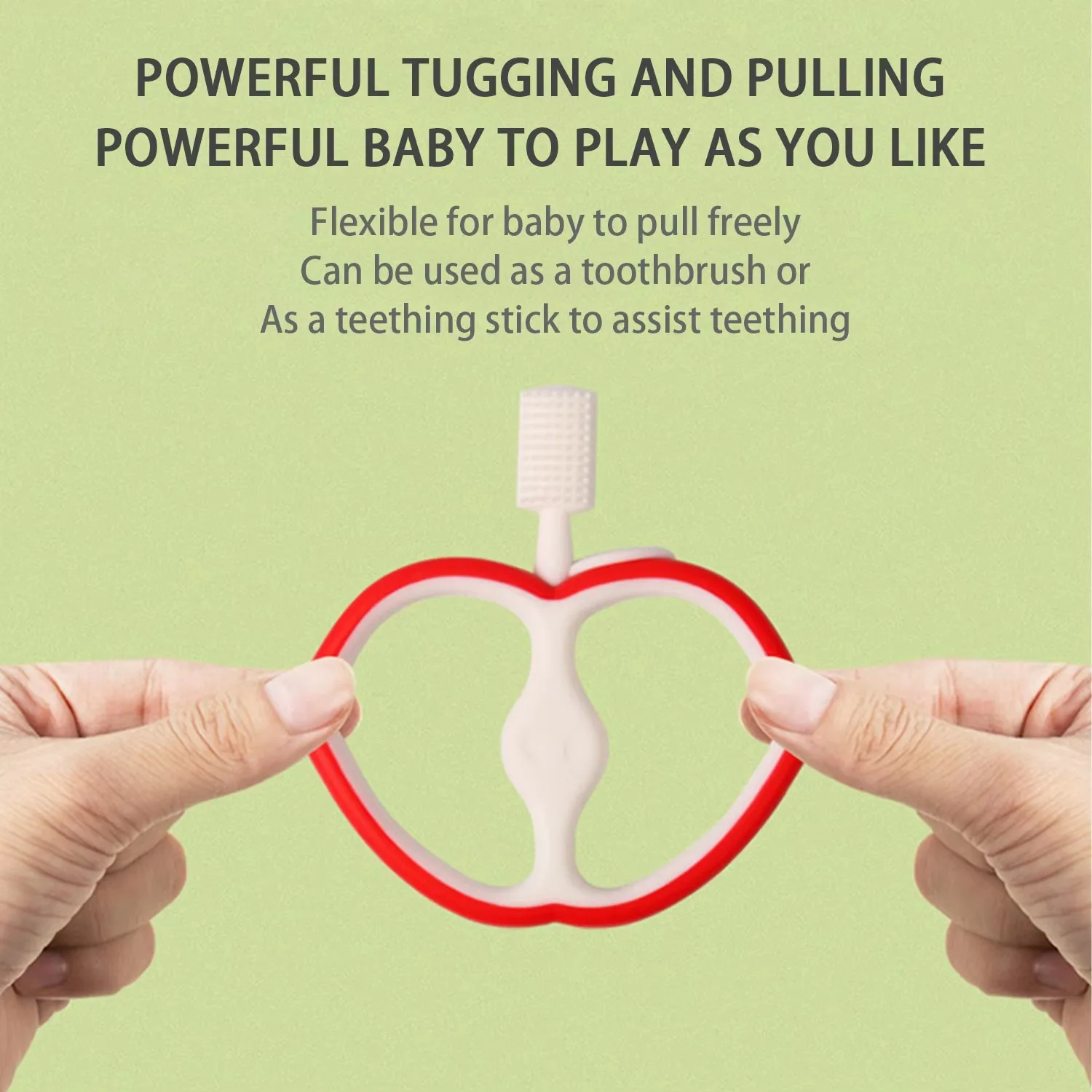1PC Cute Apple Silicone Teething Toy for Babies-Food Grade Chewable & Durable Babi Toy Teether Baby Silicone Baby Pacifier