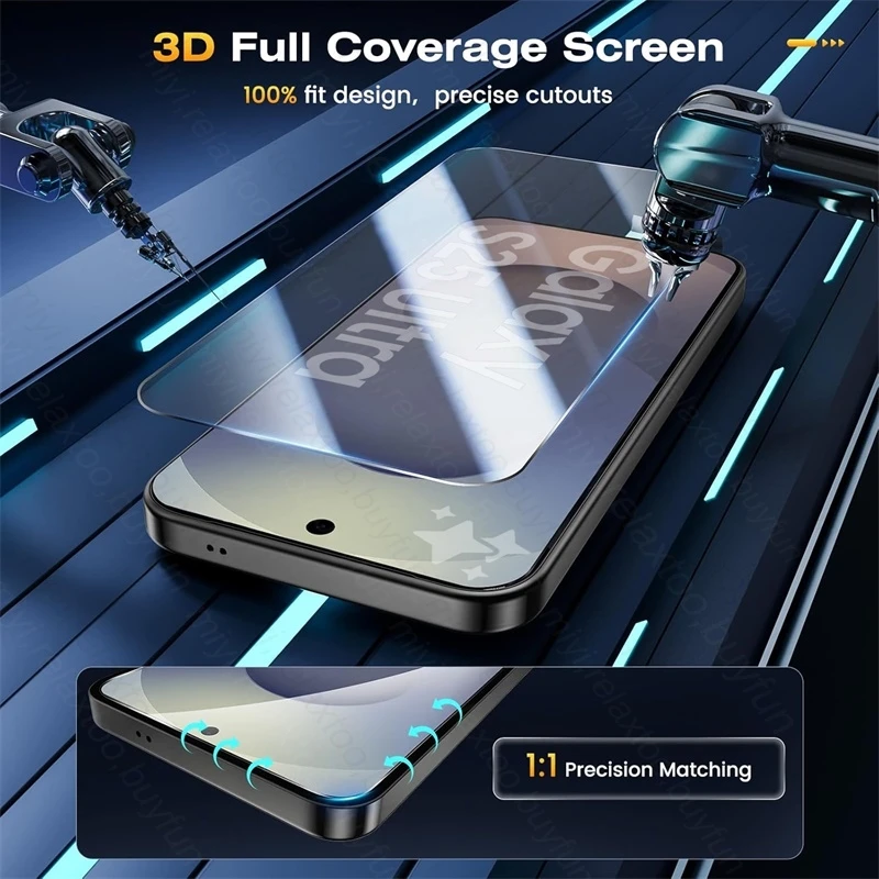 3-Pack 9H Fingerprint Unlock Tempered Glass Screen Protector Case