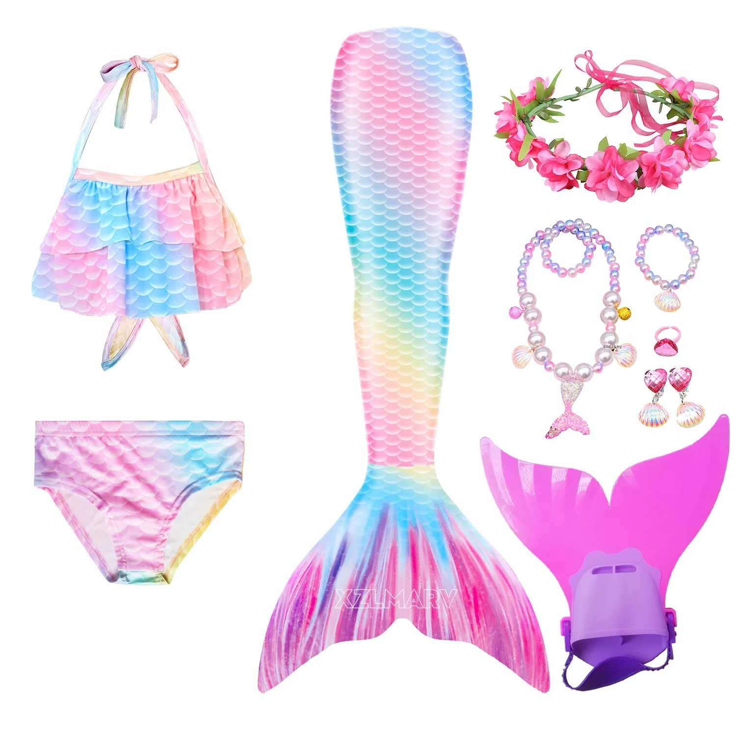 Bambini ragazza Nuoto Sirena coda Sirena Costume Costume Cosplay Bambini  Costume da bagno Fantasy Beach Bikini - Cina Beachwear e Abbigliamento  prezzo