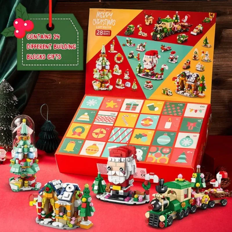 Christmas Advent Calendar 24 Days Countdown Surprise Blind Box Building Blocks Puzzle Assembly Toys For Kids Adult Gifts christmas countdown calendar