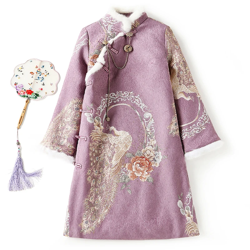 Chinese cotton-padded jacket female thickened winter improved cheongsam Tang suit Chinese style retro long cotton-padded jacket