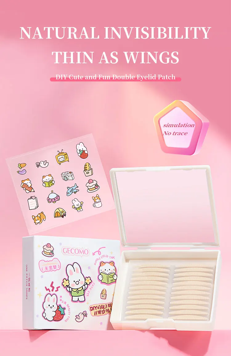 240 PCS Natural Invisible Double Eyelid Tape With Box, Waterproof And Long-lasting Shaping, Convenient Storage Beauty Tools