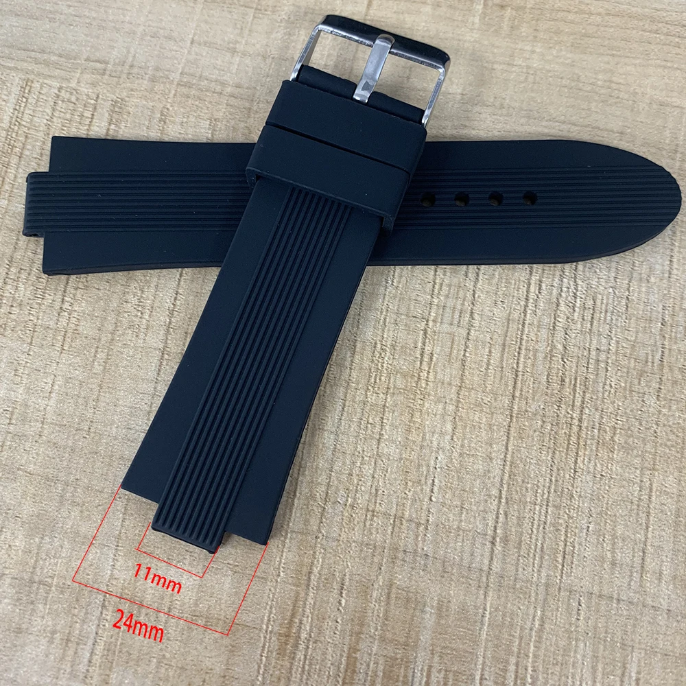 Cinturino Convesso 24Mm X 11Mm Cinturino In Gomma Siliconica Antipolvere Impermeabile Per Cinturino Oris Aquis Cinturino Con Fibbia Ad Ardiglione