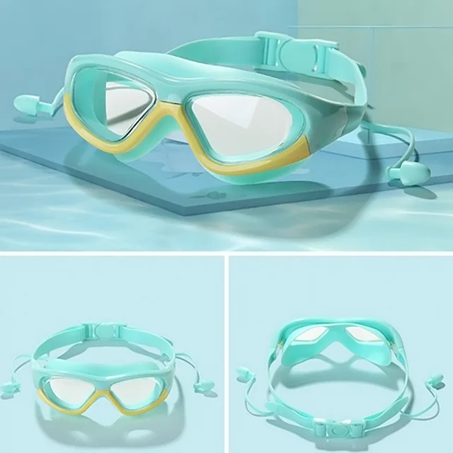 High-definition kidsren's swimming goggles for boys and girls, anti-fog swimming goggles, large-frame goggles, comfortable silic 6