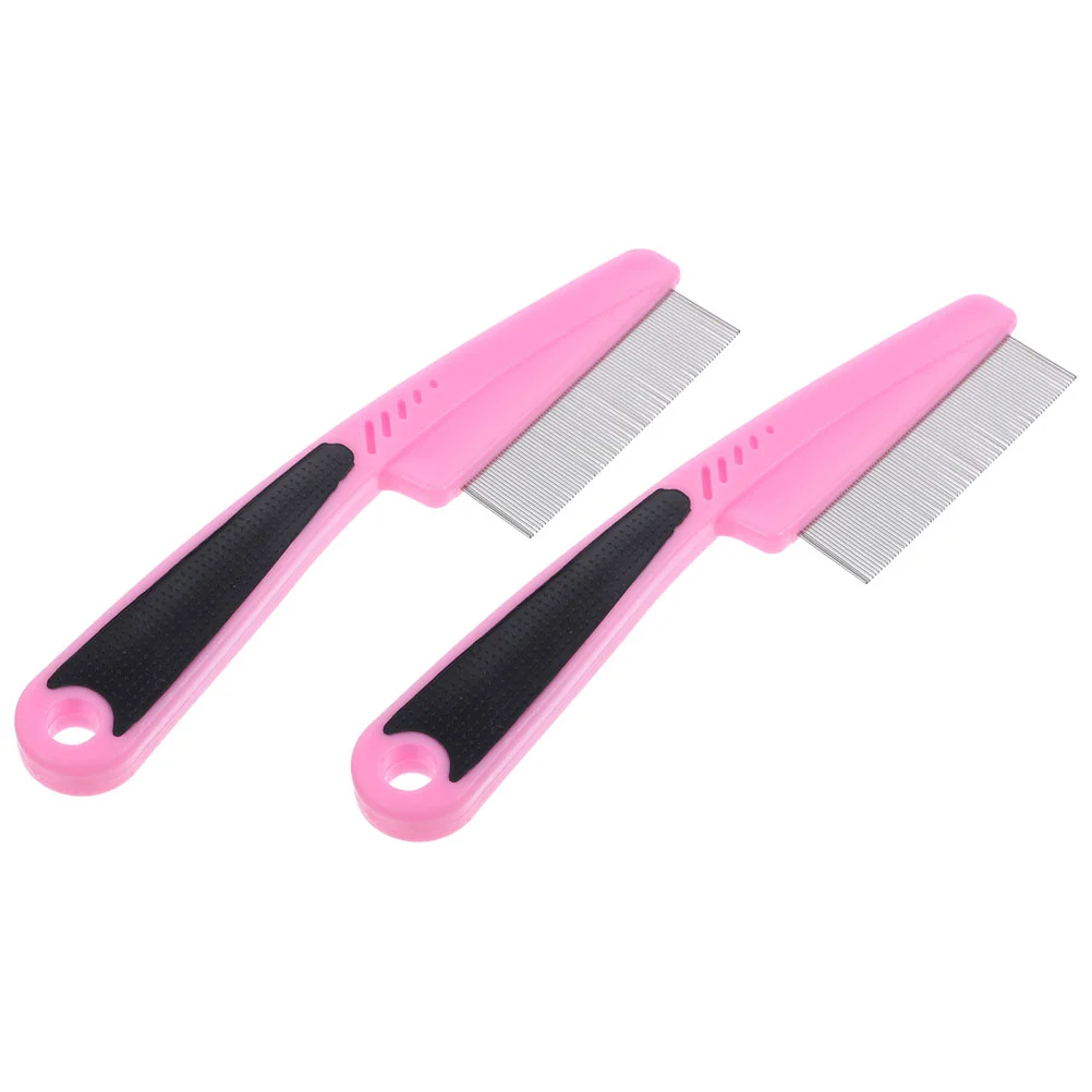 

2 Pcs Stainless Steel Fine Tooth Comb Scalp Brush for Dandruff Removal Metal Picks Hair Pet Remover Combs Women Teeth