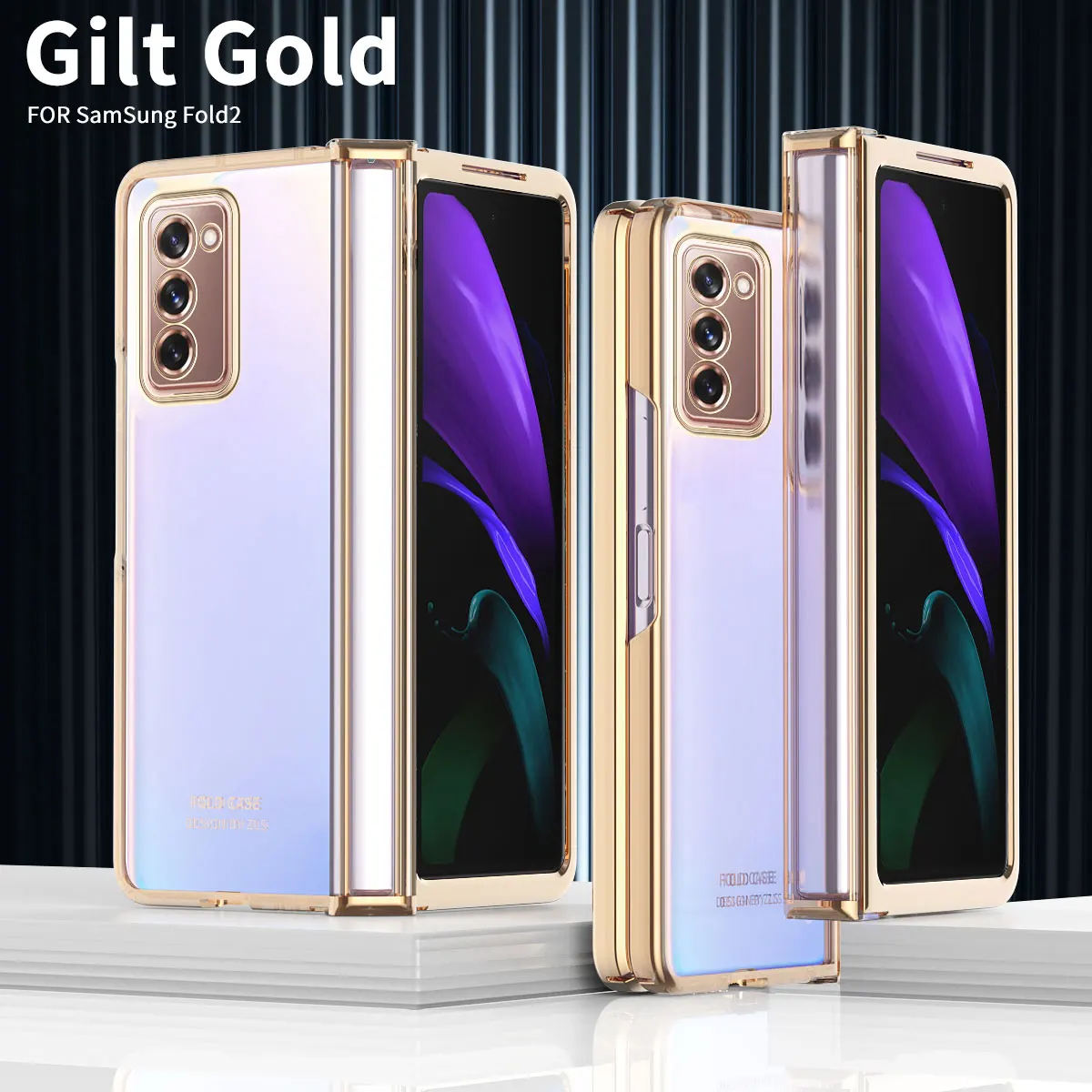 

Luxury Transparent Plating PC Bumper Coque Case For Samsung Galaxy Zfold Z Fold 2 Fold2 Zfold2 5G Cover Shockproof Fundas Shell