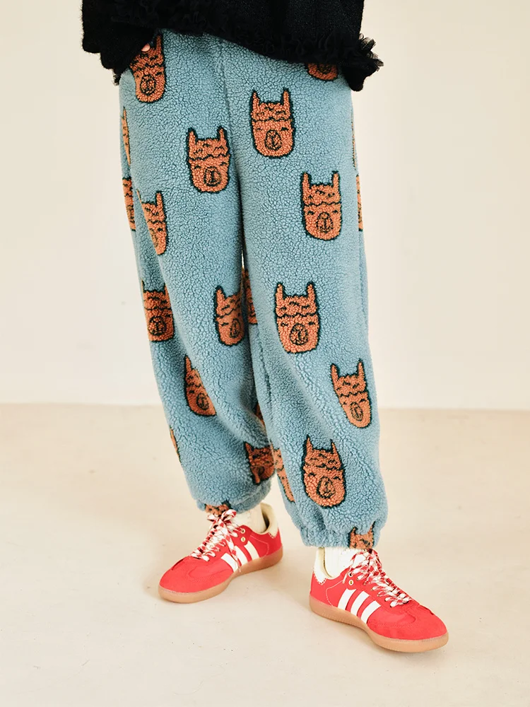 

Imakokoni's original design warm autumn and winter plush pants casual versatile thickened necked pants women's wear 223958