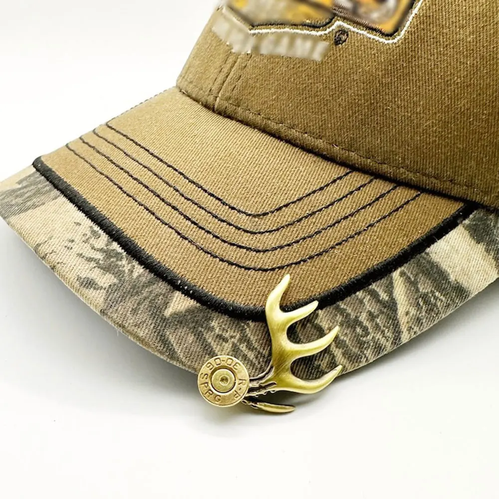 Hat Clips for Brim Brass Antler Hat Clip Metal Brim Clip for Outdoorsman Handcrafted Brass Hunting Accessories Gift outdoor clips