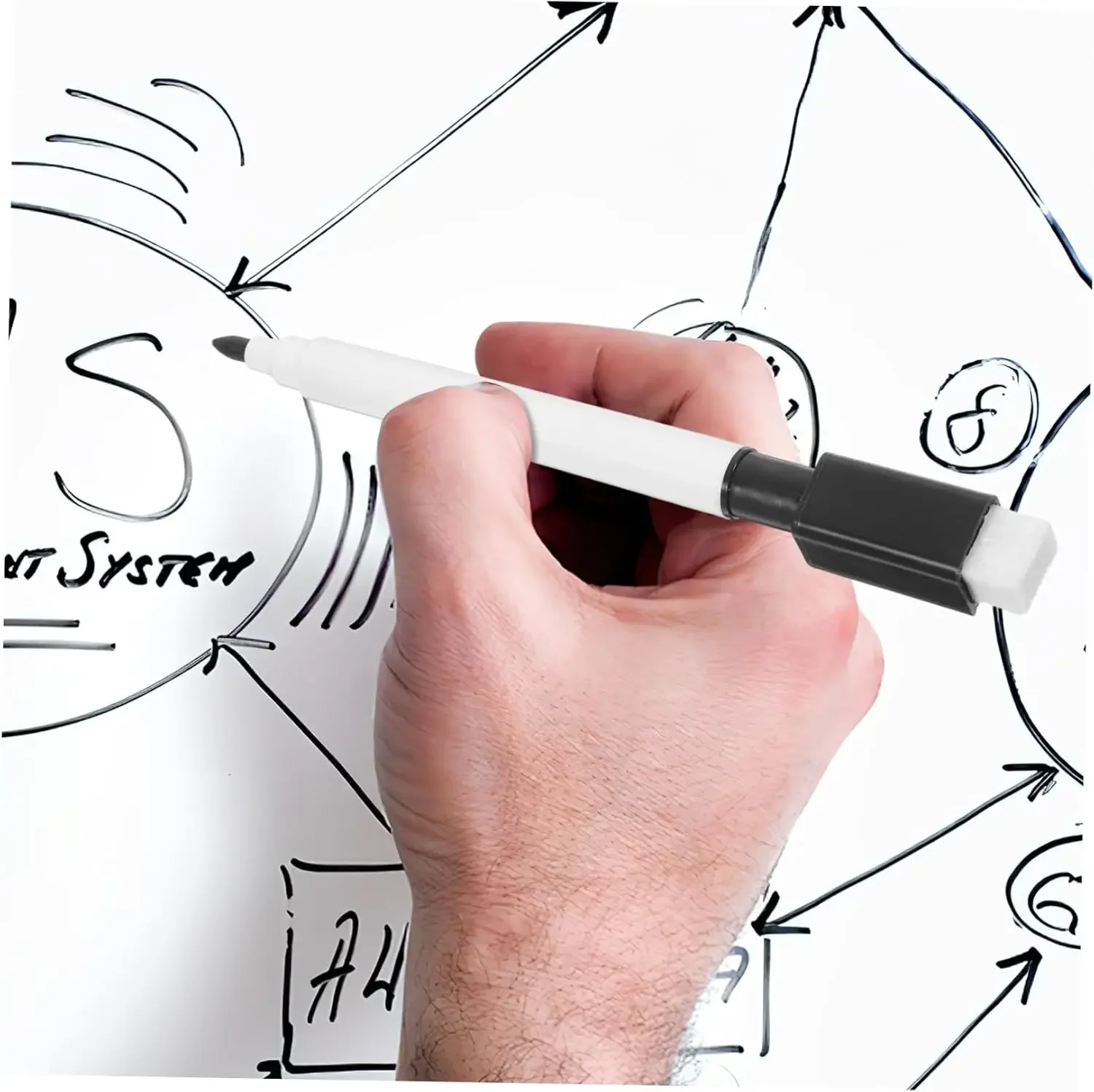 60-5PCS Magnetic Whiteboard Marker Pen Dry Erase Markers With Eraser For Office School Stationery Writing Drawing Pen Dry Erase