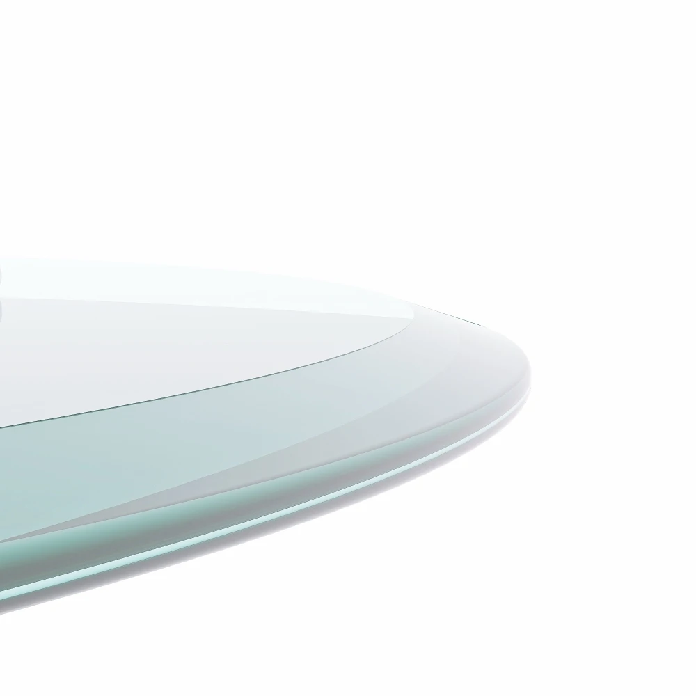 32" Round Clear Tempered Glass Table Top - 1/2" Thick with Beveled Polished Edge 5