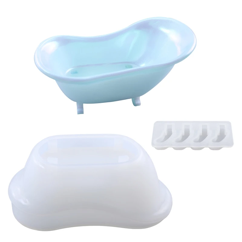 

Bathtub Soap Storage Box Mold with Legs Mold Jewelry Tray Mold Accessory Storage Container Home Decorations Making