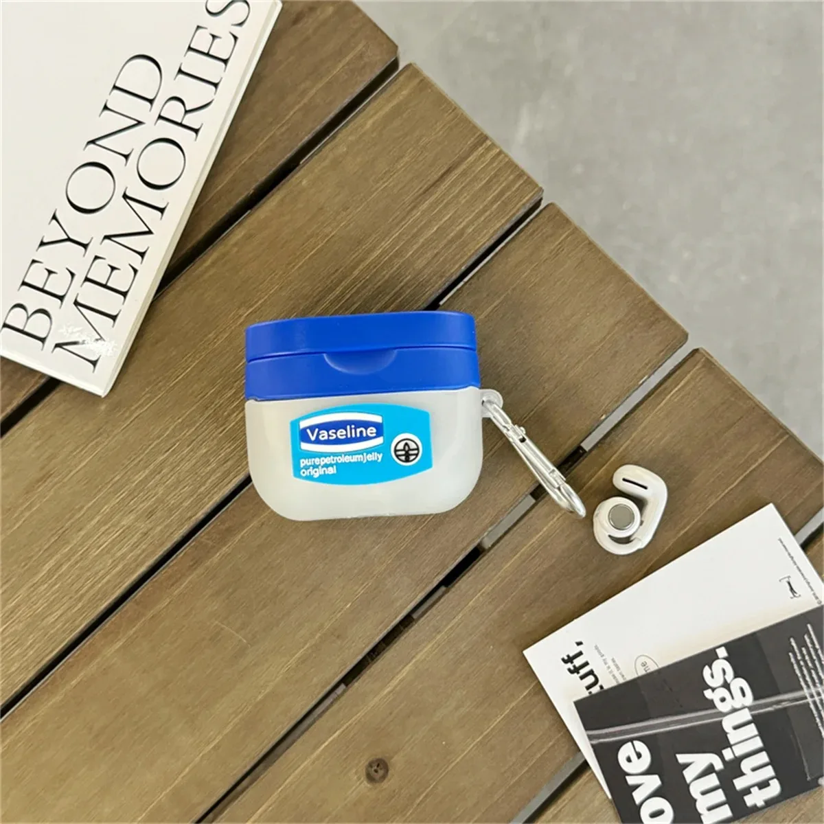 3D Creative Vaseline Silicone Protective Earphone Case with Pendant Cover
