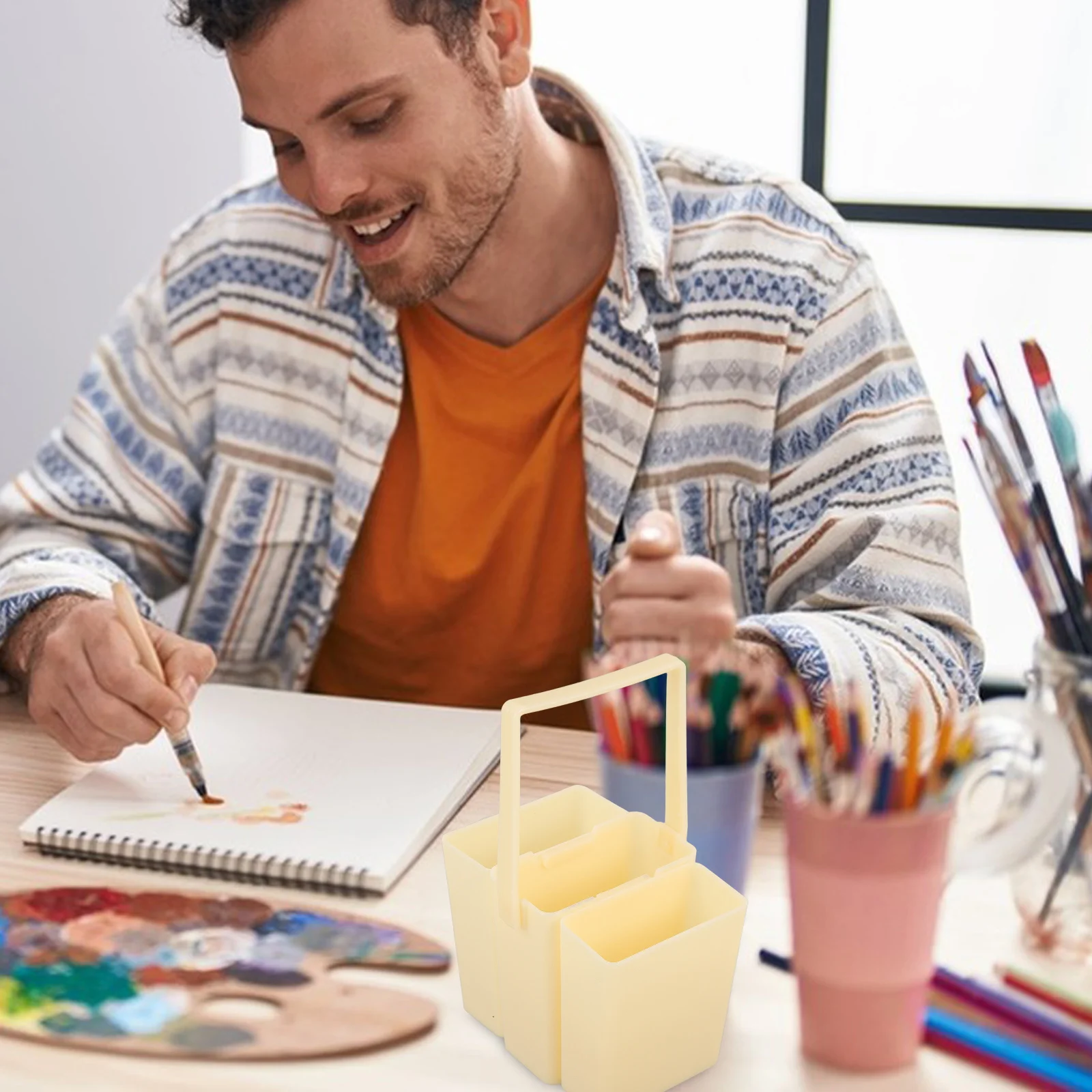 접이식 사각형 욕조 펜 클렌저 페인팅 브러시, 세척 버킷 용품, 여행