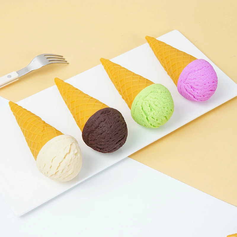 Funny Simulation Ice Cream Models Multi-coloured Realistic Cream Cone Food Children Toys Fun Milk Tea Shop Cake Decoration Gift